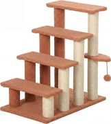 PawHut Escada para animais, arranhador, 4 níveis, para animais até 5 kg, 60x40x64cm, Castanho | Aosom Portugal