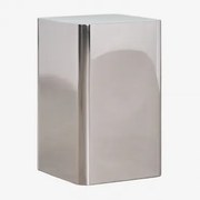 Mesa Auxiliar Quadrada Em Aço Inoxidável Loraq 30 X30 Cm & Aço Inoxidável Brilhante - Sklum