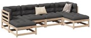 vidaXL 6 pcs conjunto de sofás de jardim c/ almofadões pinho maciço