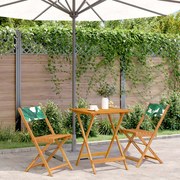 vidaXL 3 pcs conjunto de bistrô tecido/madeira maciça padrão folhas