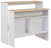 Conjunto de 2 Mesas de Bar Hanise Modulares - Branco/Carvalho - Design