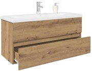 vidaXL Armário de lavatório com lavatório embutido carvalho artesanal