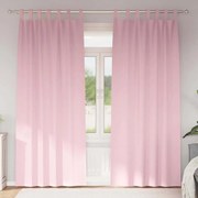 vidaXL Cortinas com cortinas 2 pcs Rosa Bebê 260 x 140 cm Poliéster