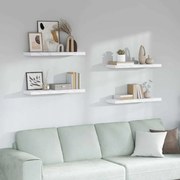 vidaXL Prateleira de Parede 4 pcs Mármore Branco 80 x 23,5 x 4 cm