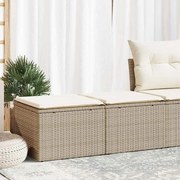 vidaXL 2 pcs conj. sofás p/ jardim c/ almofadões vime PE/acácia bege