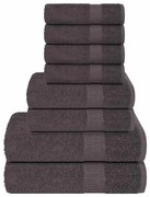 vidaXL 8pcs Conjunto de toalhas FROGN 360 g/m² antracite