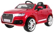 Carro elétrico para Crianças 12V Audi Q7 2 4G New Rodas de EVA, Banco de couro Vermelho Pintado