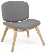 Cadeira de destaque moderna com encosto curvo e assento acolchoado - nogueira