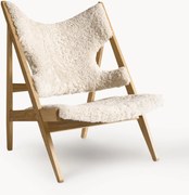 Cadeira lounge em pele de carneiro Knitting