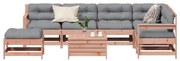 vidaXL 8 pcs conj. lounge jardim c/ almofadões madeira douglas maciça