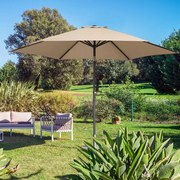 Guarda-sol em alumínio Ø300cm Proteção UV 80+ com capa de proteção Taupe