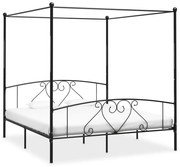 vidaXL Estrutura de cama dossel 180x200 cm metal preto