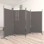 vidaXL Divisória de quarto com 4 painéis 346x180 cm tecido antracite