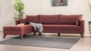 Sofá de Canto Bella – Vermelho Claret – 275x85x165 cm