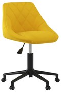 vidaXL Cadeira de jantar giratória veludo amarelo mostarda
