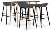 vidaXL 5 pcs conjunto de bar preto e cinzento
