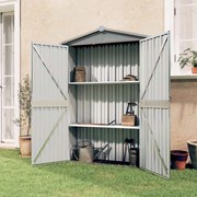 vidaXL Abrigo de jardim 116x45x175 cm aço galvanizado cinzento
