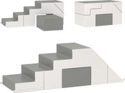 HOMCOM Brinquedo de escalar e deslizar para crianças, estimula a motricidade, couro sintético, espuma EPE, 86x49x47 cm, Cinza | Aosom Portugal