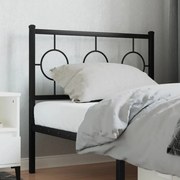 vidaXL Cabeceira de cama 90 cm metal preto
