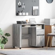 vidaXL Mesa de Computador Cinza Cinza Sonoma Madeira Engenharia Médio