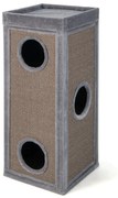 Arranhador de madeira de 173 cm com caverna para gatos, tapetes, bola e corda para pendurar, árvore para gatos bege