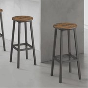 Conjunto de 2 Bancos de bar castanhos-pretos