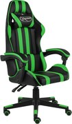 vidaXL Cadeira estilo corrida couro artificial preto e verde