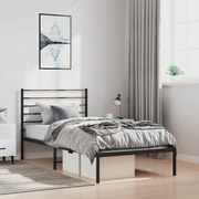 vidaXL Estrutura de cama com cabeceira 100x190 cm metal preto