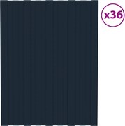 vidaXL Painéis de telhado 36 pcs 60x45 cm aço galvanizado antracite