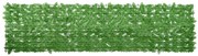 vidaXL Tela de varanda com folhas verdes 300x75 cm