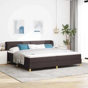 Cama Box Spring vidaXL com Colchão Castanho Escuro 200x200 cm Tecido