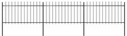 vidaXL Cerca de jardim com topo em forma de lança em aço 537x100 cm, preta
