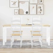 5 pcs conjunto de jantar Panama madeira pinho maciça branco