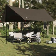 vidaXL Lona de campismo 462x306x211 cm impermeável castanho