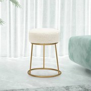 vidaXL Banqueta redonda velo branco