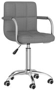vidaXL Cadeira de jantar giratória tecido cinzento-claro