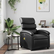 Poltrona de massagens reclinável couro artificial preto