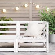 vidaXL Sofá de canto para jardim madeira de pinho maciça branco