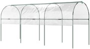 Outsunny Estufa de Jardim Estufa de Tomates 4 Arcos de Aço Lona de PVC 4x1,23x1,71 m Verde | Aosom Portugal