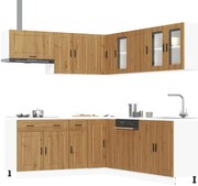 vidaXL 11 peças armário de cozinha conjunto Porto carvalho artisiano