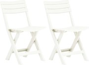 vidaXL Cadeiras de jardim dobráveis 2 pcs plástico branco