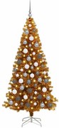 vidaXL Árvore de Natal com 300 LEDs com suporte Ouro 180 cm PET