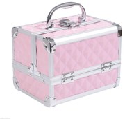 HOMCOM Estojo de Maquilhagem Organizador Cosméticos Profissional 20x15x15cm rosa