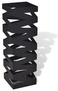 Suporte guarda-chuvas/de armazenamento quadrado preto aço 48,5 cm