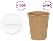 vidaXL Copos de café de papel com tampas 1000 pcs 8oz 200ml