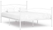 vidaXL Estrutura de cama com estrado de ripas 140x200 cm metal branco