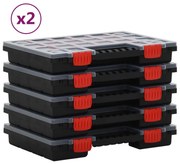 vidaXL Caixas de arrumação 10 pcs polipropileno 34,5x25x5 cm