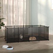vidaXL Gaiola para animais pequenos 144x74x46,5 cm PP e aço preto
