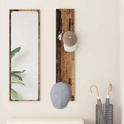 vidaXL Cabideiro de Parede Madeira antiga 20 x 1.5 x 100 cm