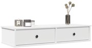 vidaXL Prateleira parede c/ gavetas 100x37,5x19cm deriv.madeira branco